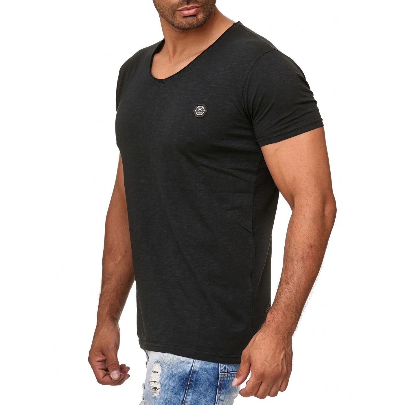 Red Bridge Herren V-Neck T-Shirt Schwarz 6 Red Bridge Herren V-Neck T-Shirt Schwarz – Bild 4