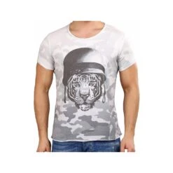 Red Bridge Herren T-Shirt Wild Tiger Camouflage Grau
