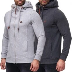 Red Bridge Herren Sweatshirt Sweatjacke Basic Sweat Kapuzenpullover Reißverschluss