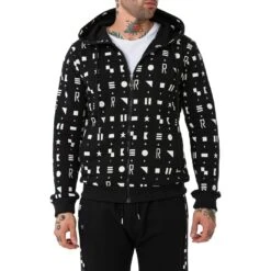 Red Bridge Herren Kapuzenpullover Sweatshirt Mit Reißverschluss Geometric Shapes