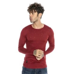 Red Bridge Herren Autumn Sky Feinstrick Pullover Bordeaux