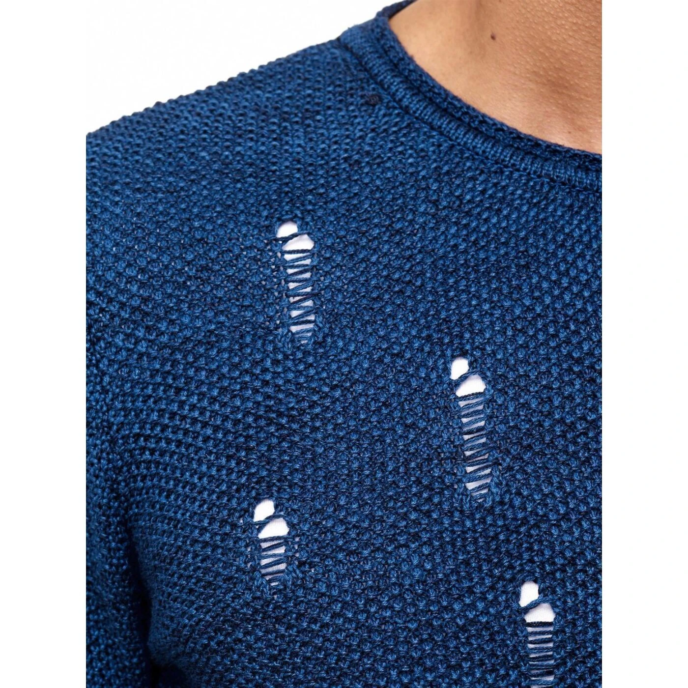 Red Bridge Herren Stylisch Cuts Strickpullover Pullover Sweat Oversize Destroyed Double Layer Indigo 6 Red Bridge Herren Stylisch Cuts Strickpullover Pullover Sweat Oversize Destroyed Double Layer Indigo – Bild 4