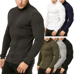 Red Bridge Herren Strickpullover Rollkragen- Pullover Soft Basic