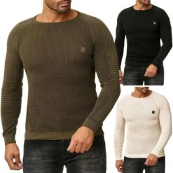 Red Bridge Herren Strickpullover Ribbed Arms Pullover