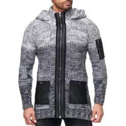 Red Bridge Herren Strickjacke Winter Yeti Lang Pullover Grobstrick Kapuze Grau -EA7 Geschaft m3622 grey red bridge herren strickjacke winter yeti lang pullover grobstrick kapuze grau m36224