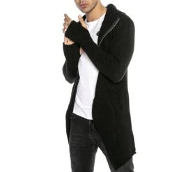 Red Bridge Herren Strickjacke Cardigan Hoodie Long Asymetric Cut
