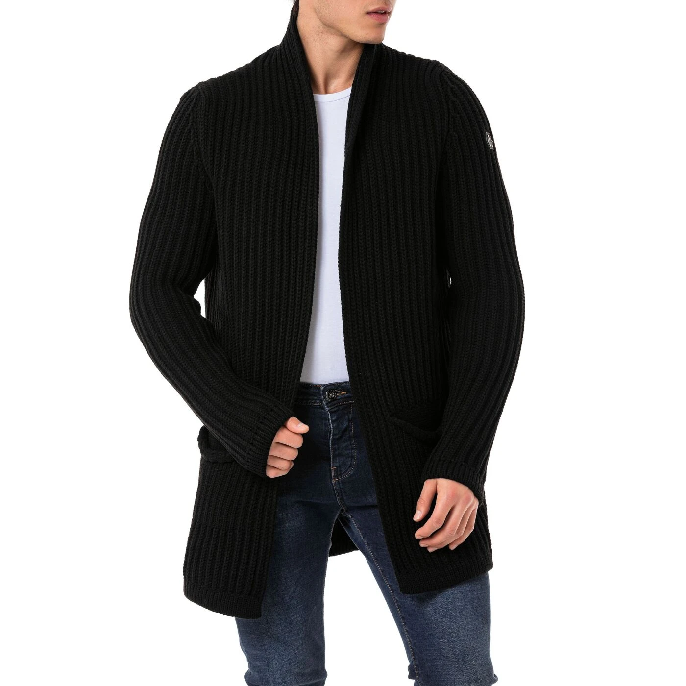 Red Bridge Herren Cardigan Strickjacke Long Cut 3 Red Bridge Herren Cardigan Strickjacke Long Cut