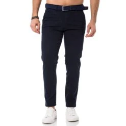 Red Bridge Herren Hose Chino Pants Mit Gürtel