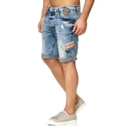 EA7 Geschaft 13 Red Bridge Herren Jeans Capri Shorts Working Agility