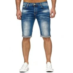 EA7 Geschaft -EA7 Geschaft m4845a red bridge herren jeans short kurze hose denim side patch chain blau2