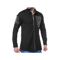 Red Bridge Herren Rockabilly Hemd Schwarz -EA7 Geschaft m5002 black red bridge herren rockabilly hemd schwarz m50022