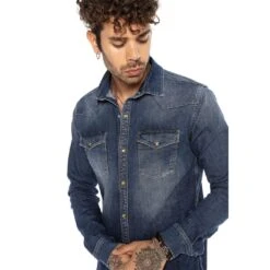 Red Bridge Herren Jeanshemd Freizeit- Hemd Premium Denim Western -EA7 Geschaft m5032 red bridge herren jeanshemd freizeit hemd premium denim m50327