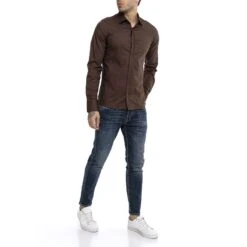 Red Bridge Herren Basic Design Slim Fit Langarm Hemd Braun 13 Red Bridge Herren Basic Design Slim Fit Langarm Hemd Braun -EA7 Geschaft r 2111 brown red bridge herren basic design slim fit langarm hemd brown r 21116