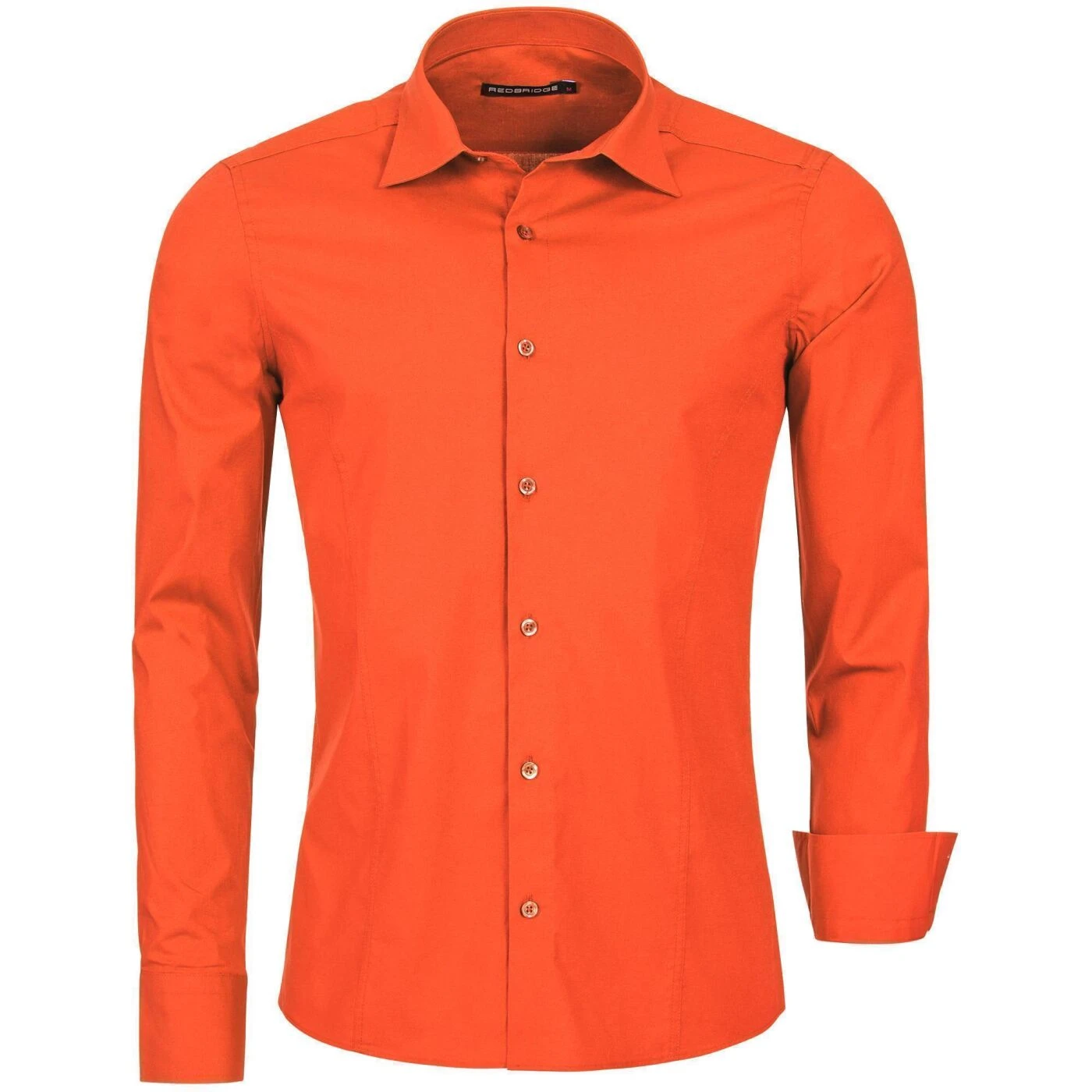 Red Bridge Herren Basic Design Slim Fit Langarm Hemd Coral 3 Red Bridge Herren Basic Design Slim Fit Langarm Hemd Coral