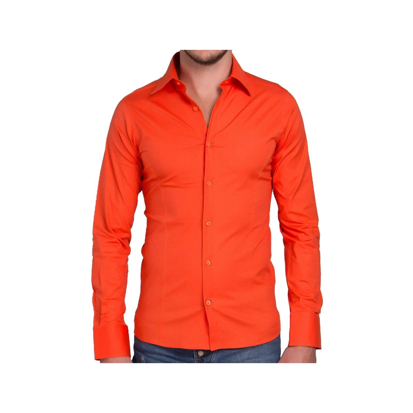 Red Bridge Herren Basic Design Slim Fit Langarm Hemd Coral 4 Red Bridge Herren Basic Design Slim Fit Langarm Hemd Coral – Bild 2