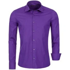 Red Bridge Herren Basic Design Slim Fit Langarm Hemd Violet