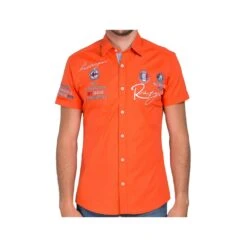 Red Bridge Herren R-Style Design Slim Fit Kurzarm Hemd Coral