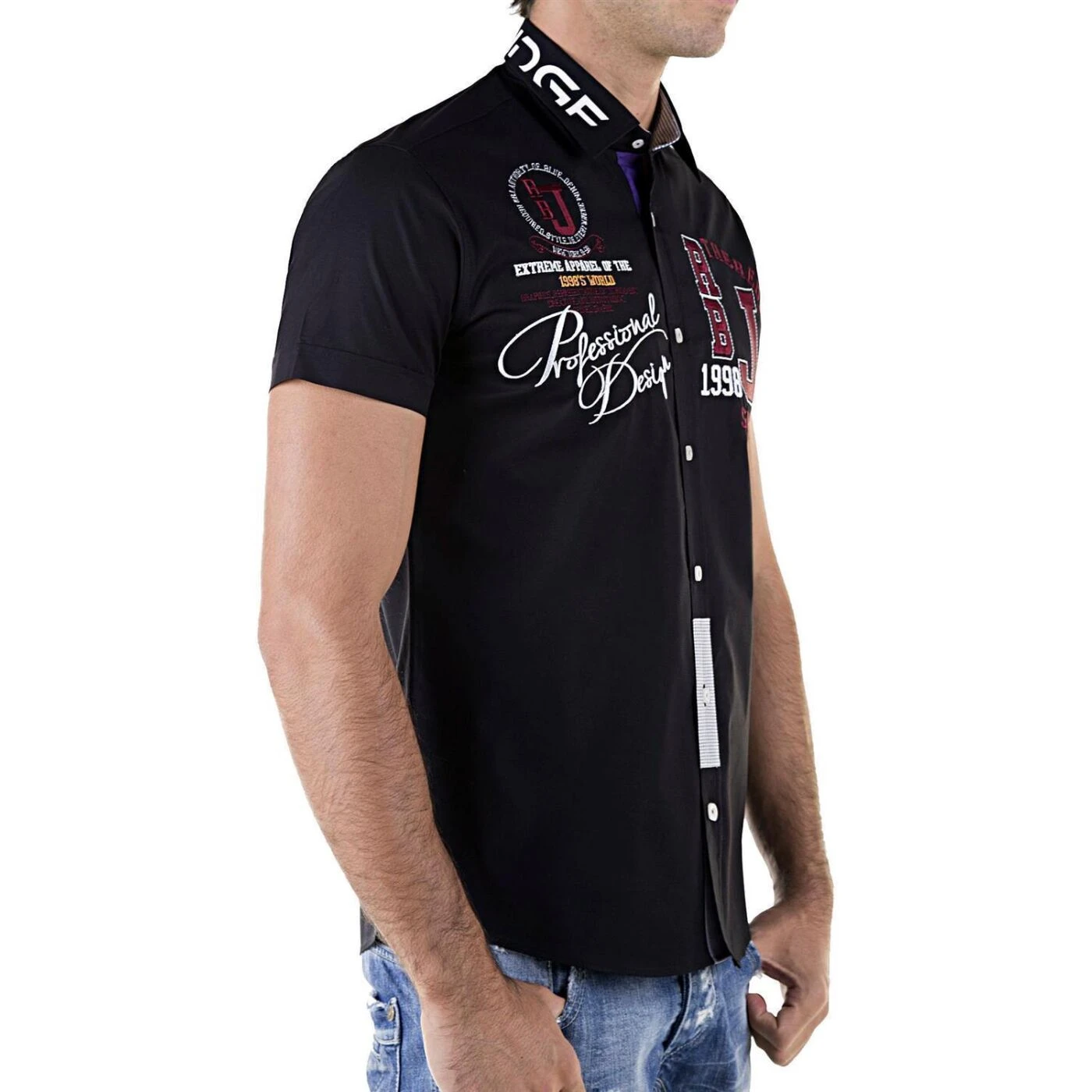 Red Bridge Herren Professionel Design Slim Fit Kurzarm Hemd Schwarz 5 Red Bridge Herren Professionel Design Slim Fit Kurzarm Hemd Schwarz – Bild 3