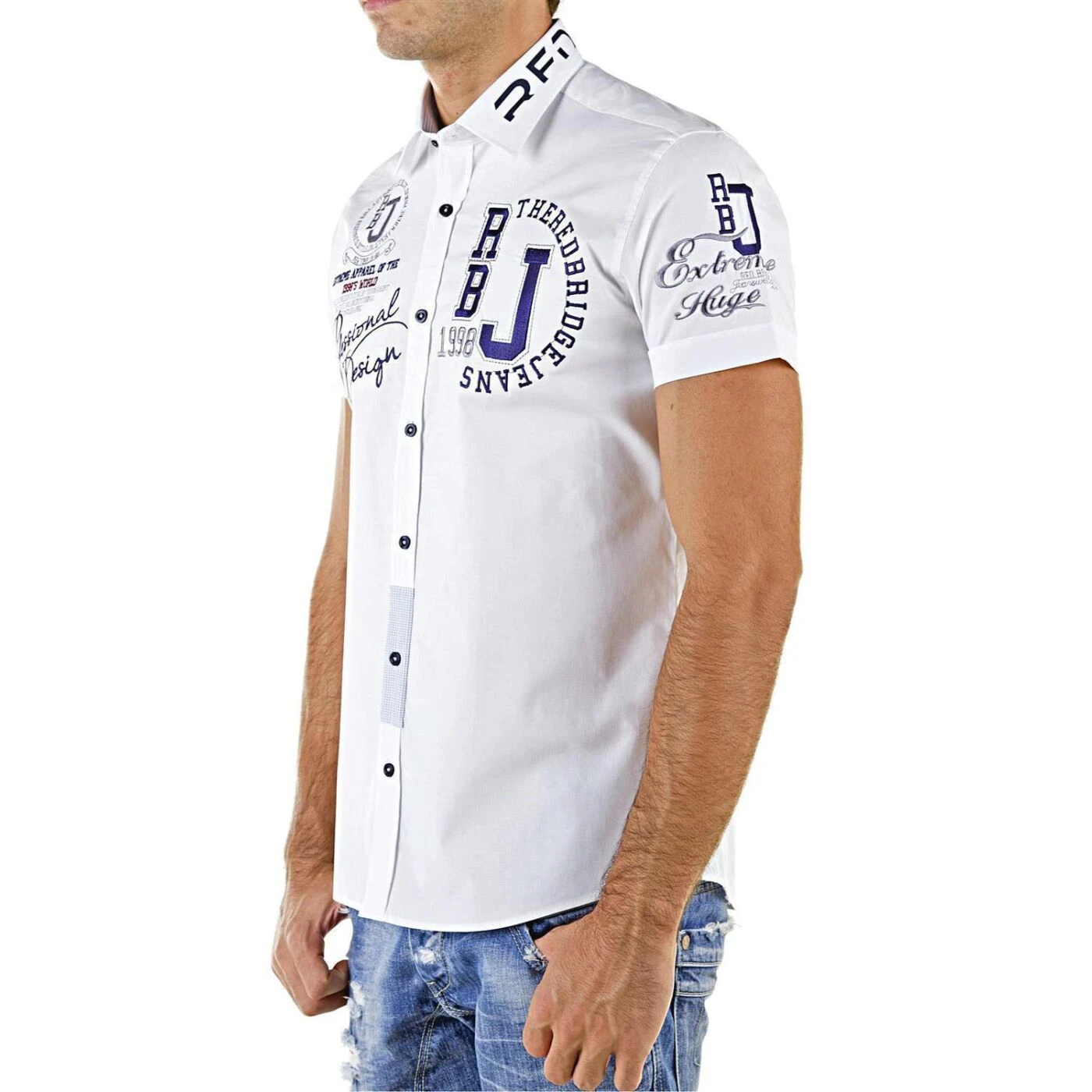 Red Bridge Herren Professionel Design Slim Fit Kurzarm Hemd Weiss 4 Red Bridge Herren Professionel Design Slim Fit Kurzarm Hemd Weiss – Bild 2