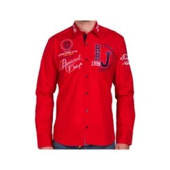 Red Bridge Herren Professionel Design Regular Fit Langarm Hemd Rot