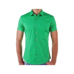Red Bridge Herren Basic Design Slim Fit Kurzarm Hemd Grün