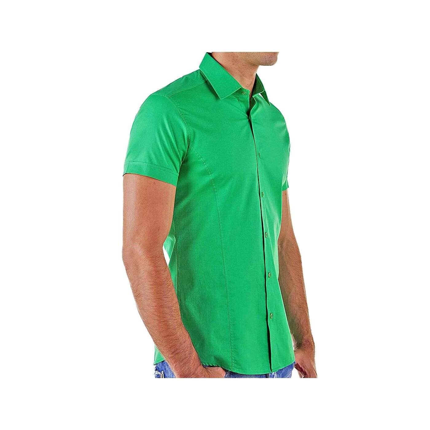 Red Bridge Herren Basic Design Slim Fit Kurzarm Hemd Grün 4 Red Bridge Herren Basic Design Slim Fit Kurzarm Hemd Grün – Bild 2